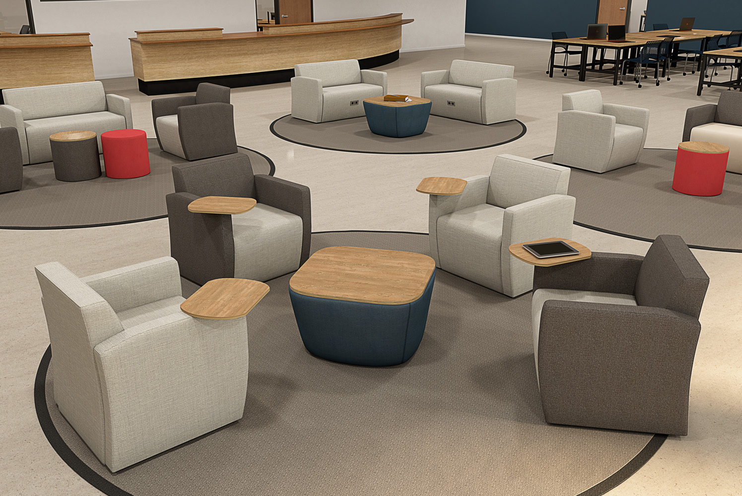 Brighton Library configuration with loung and modular units